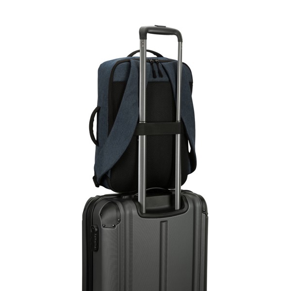 NIAMEY. Mochila para computador portátil em poliéster reciclado 300D de alta densidade 15'6" - Azul