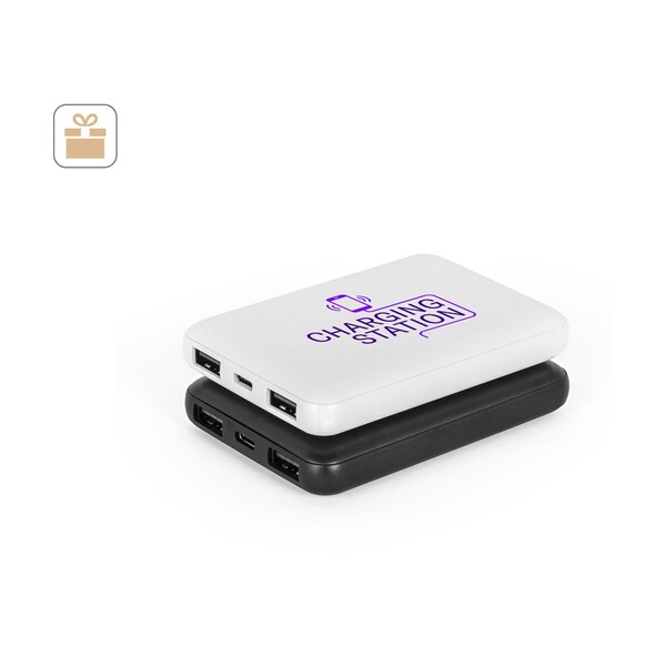 LEAKEY 5. Prijenosna baterija 5'000 mAh od recikliranog ABS-a (100% rABS) - Bijela