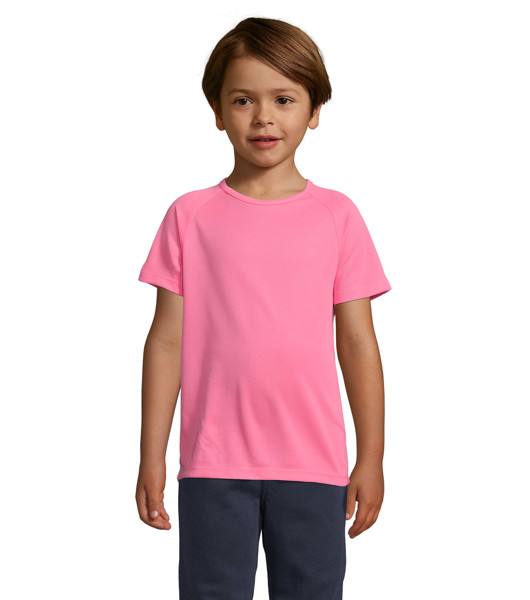 SPORTY KIDS T-SHIRT 140g - Rosa Neon 23XL