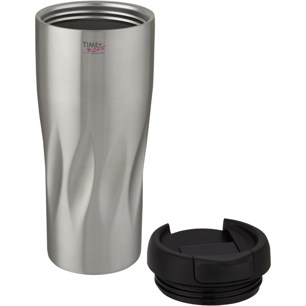 Copo térmico isolado a vácuo de 450 ml em cobre "Waves" - Prateado