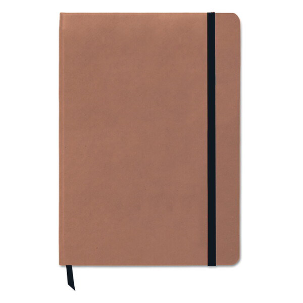 Bloco A5 em papel reciclado de capa dura com folhas impressas com o seu desenho - Cor integral / Preto 6 C / Preto 6 C