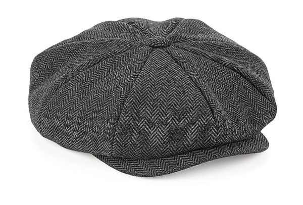 Heritage Bakerboy Cap - Charcoal Herringbone / S/M