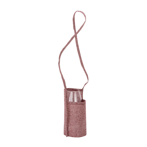 Tasting Glass Holder In Recycled Cotton 150G/M2, With 90 Cm String. - Bordeaux