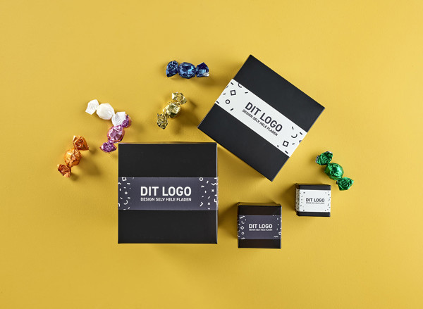Standard Black box med lakrids, inkl. logolabel - sweet