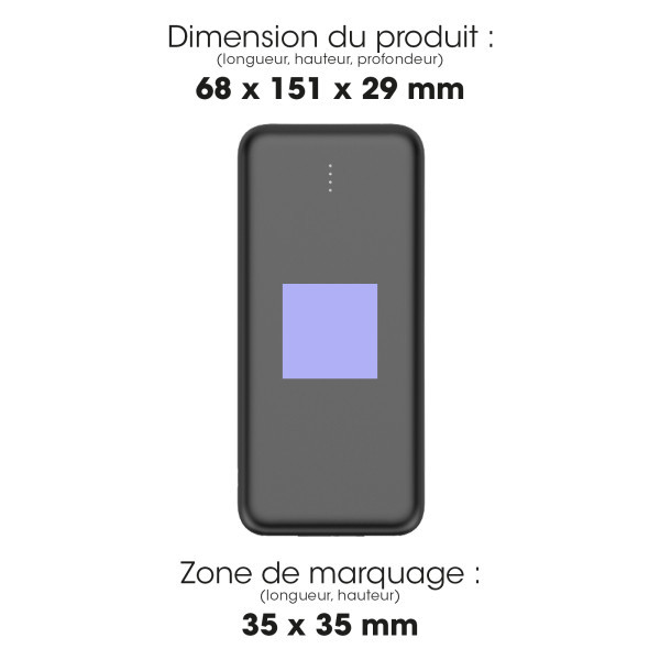 JINDAI - Batterie Powerbank ultra-compacte 20,000 mAh à charge rapide 22,5W