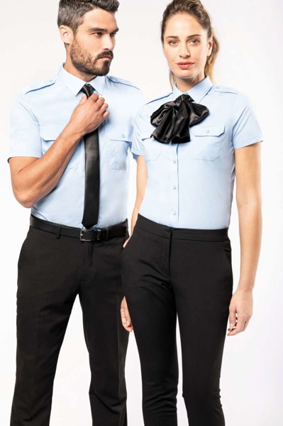 Men's Short-Sleeved Pilot Shirt - White / M