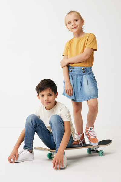 IQONIQ Koli kids lightweight recycled cotton t-shirt - Ochre Yellow / 56