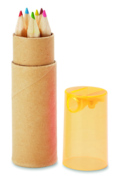 Tube de 6 crayons de couleur Petit Lambut - Orange Transparent