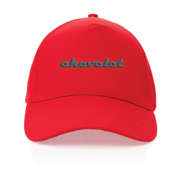Impact 5 panel 190gr ανακυκλωμένο βαμβακερό καπέλο με AWARE™ ιχνηλάτη - Red