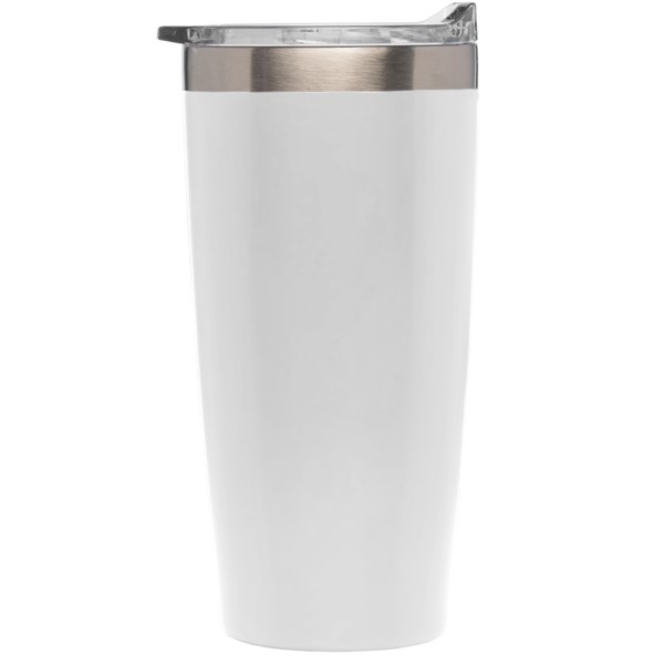 Eldur Gobelet Isotherme Double Paroi en Acier Inoxydable - 530 ml - Blanc / Sérigraphie