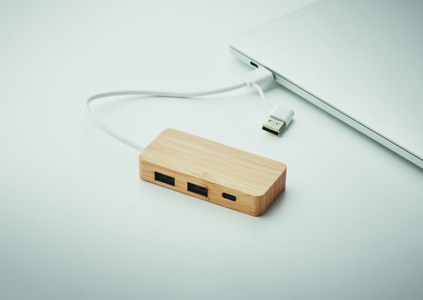 Bamboo USB 3 ports hub Hubbam