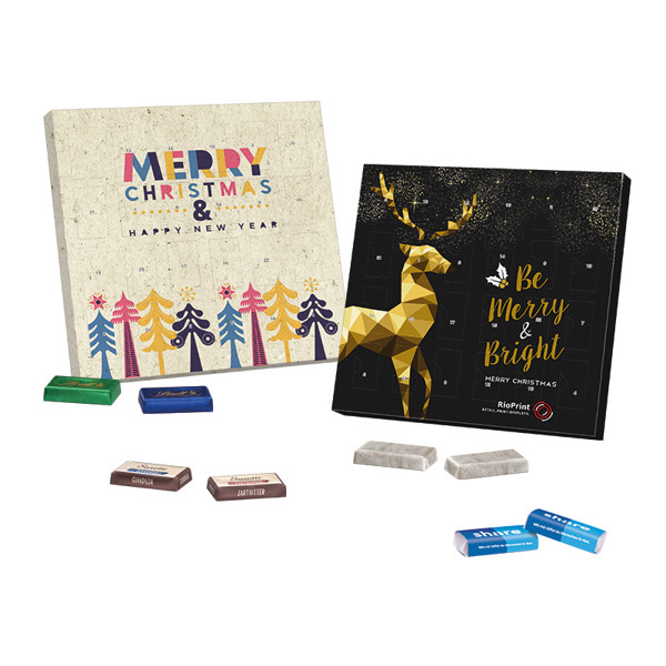 Täfelchen Adventskalender Graspapier, Alpenmilch-Schokotäfelchen | 24 Alpenmilch-Schokotäfelchen, 72 g