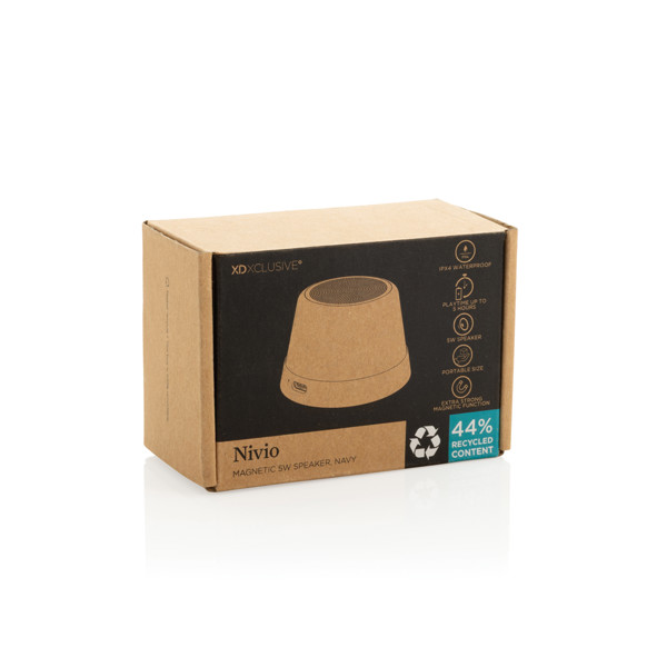 Enceinte magnétique 5W en aluminium recyclé RCS Nivio - Bleu