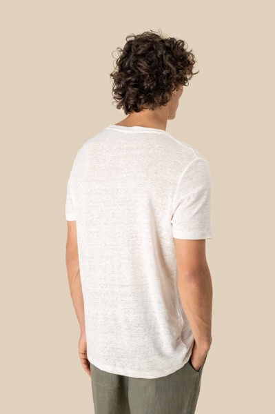 Men's Linen T-Shirt - Ivory / M