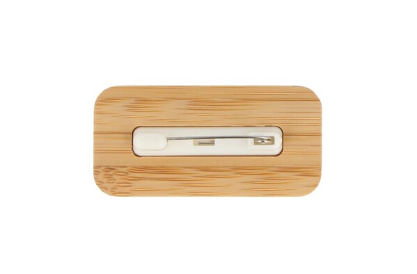 Badge nominatif en bambou avec épingle