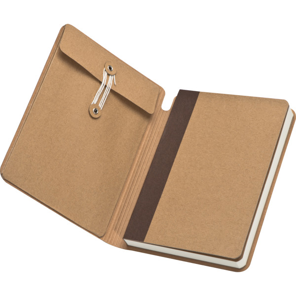 Notebook with brown rubber band, 120 sheets ALEJANDRA - Brown