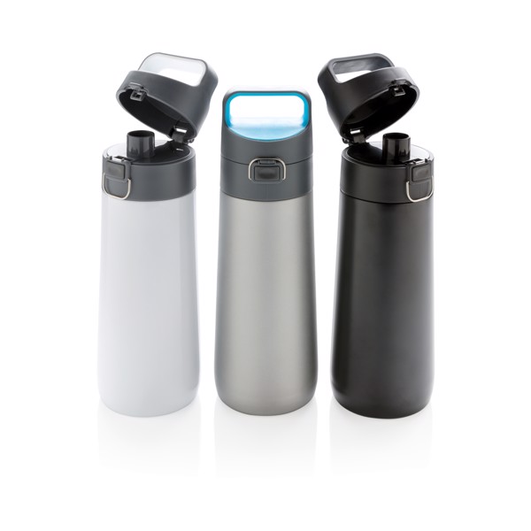 Hydrate leak proof lockable vacuum bottle - White