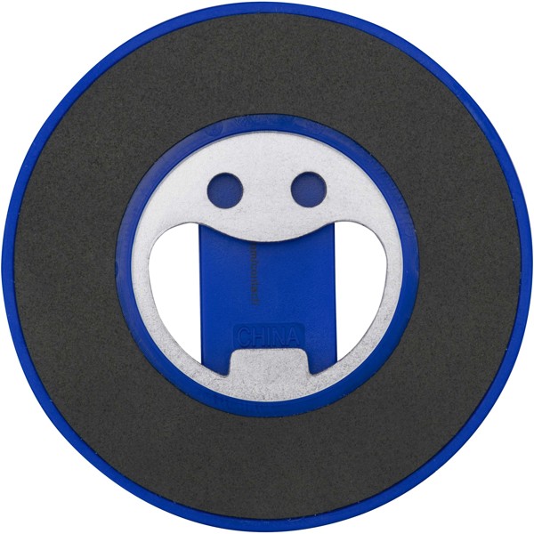 Support de téléphone magnétique Ain en plastique recyclé avec décapsuleur - Bleu royal