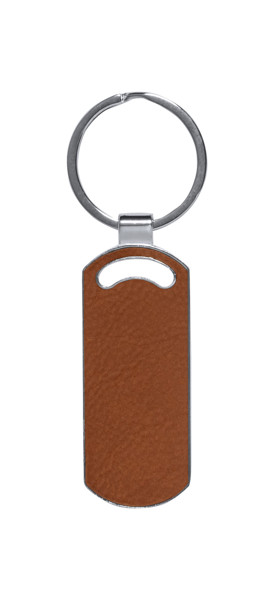 Keyring Behok, Rectangle - Brown