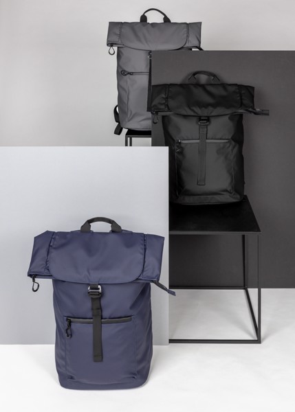 Sac à dos ordinateur 15,6" en rPET déperlant Impact AWARE™ - Bleu Marine