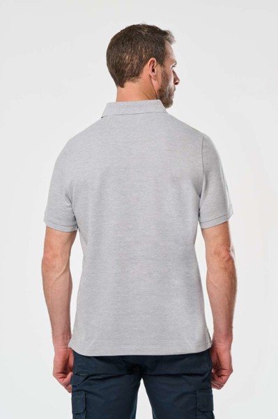 Men's Short Sleeve Stud Polo Shirt - White / 3XL