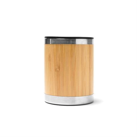 Personalised thermal mug in stainless steel and bamboo 340 ml with dosing lid