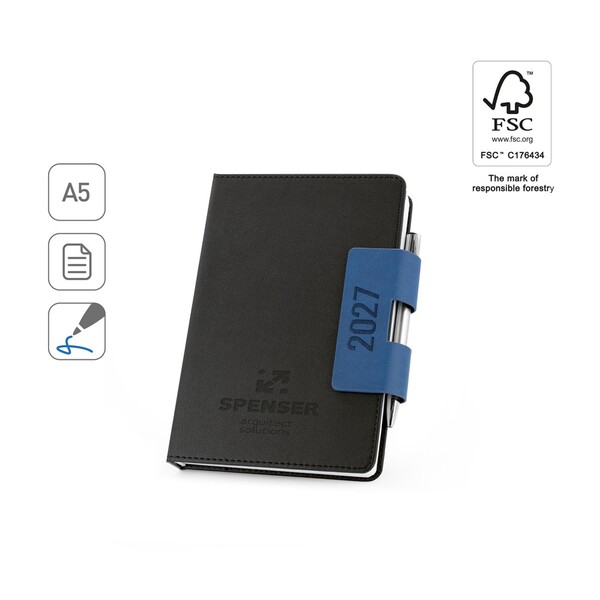 SPENSER A5. A5 diary with a PU hardcover - Grey