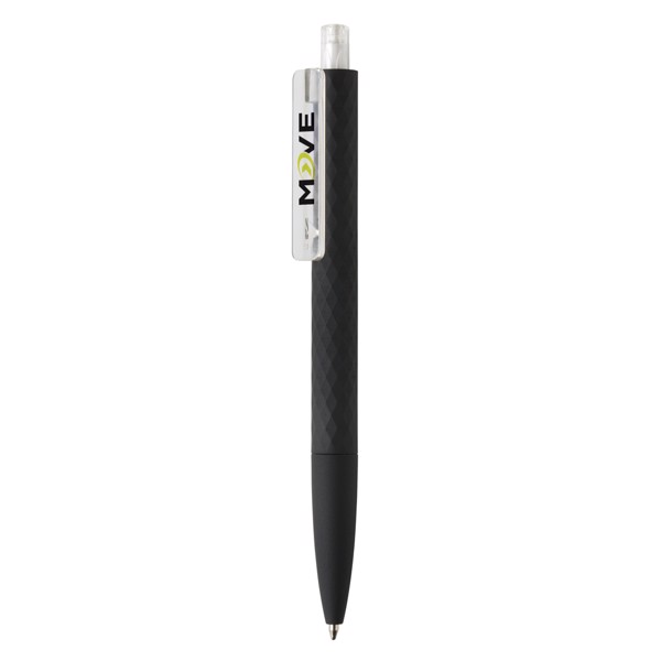 Stylo X3 finition gomme noire - Transparent / Noir