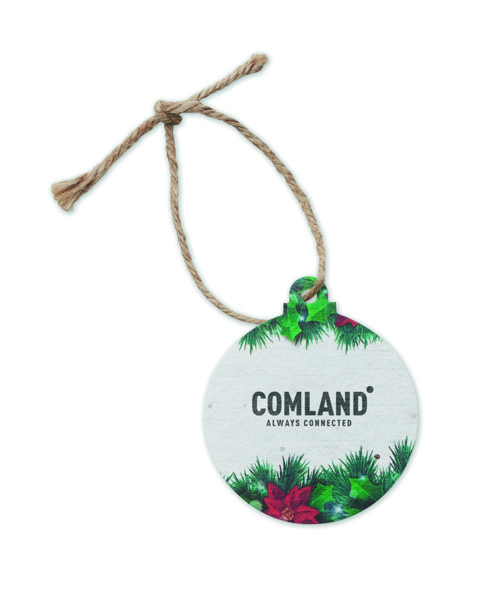 Bauseed Christmas ornament, seed paper 80x70 mm