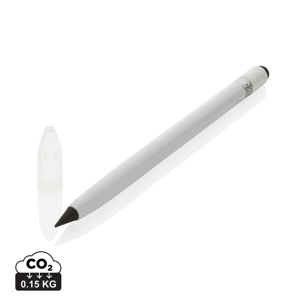 Crayon infini en aluminium avec gomme - Blanc