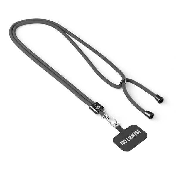 Crossbody, trendy 2-tone cord phone holder made of recycled polyester (rPET) - Charcoal Grey / Black accessories