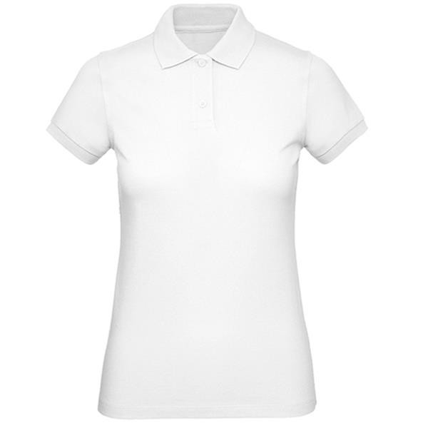 Polo B&C Inspire Women 170G - 100% Algodão Orgânico Ou Em Conversão - Branco / L