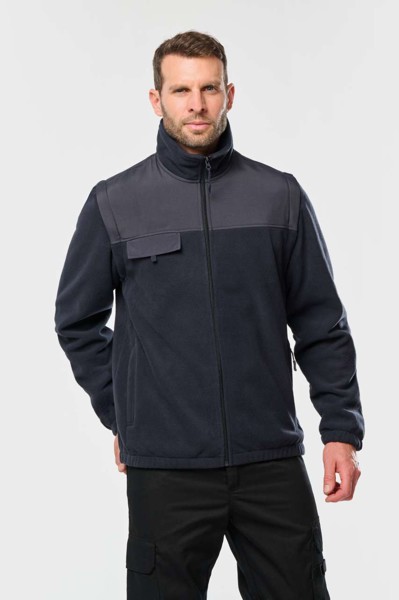 Fleece Jacket With Removable Sleeves - Dark Grey / 2XL