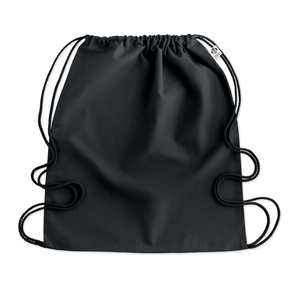 Borsa con coulisse in cotone organ Yuki Colour - Nero