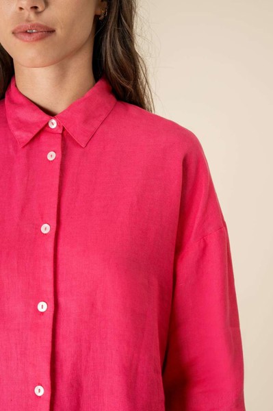 Ladies' Oversize Linen Shirt - Linen / S