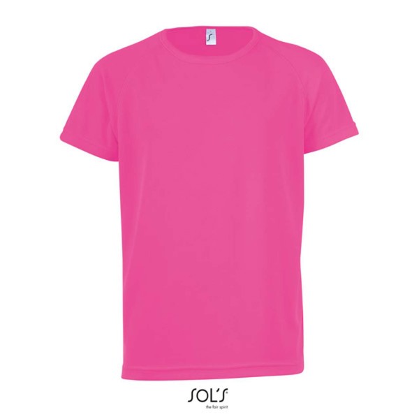 SOL'S SPORTY KIDS' - T-SHIRT ΜΕ ΜΑΝΊΚΙΑ RAGLAN - Neon Pink / 10 years