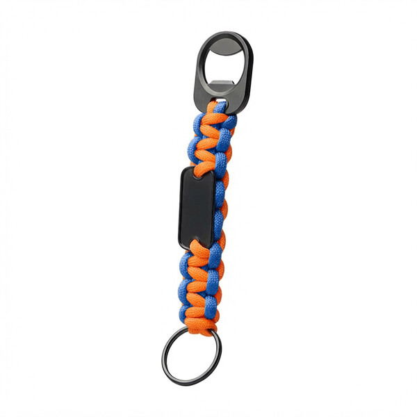 BRAID - BND1553 - RPET Porte-clés tressé avec décapsuleur