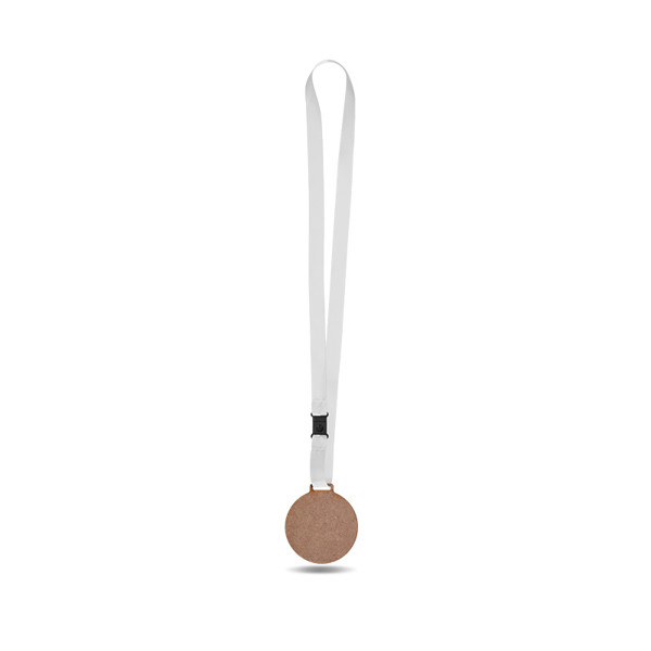 MEDAILLE SUR-MESURE MDF EP 3 mm MAXI 80 cm2 AVEC CORDON SATIN - Blanc