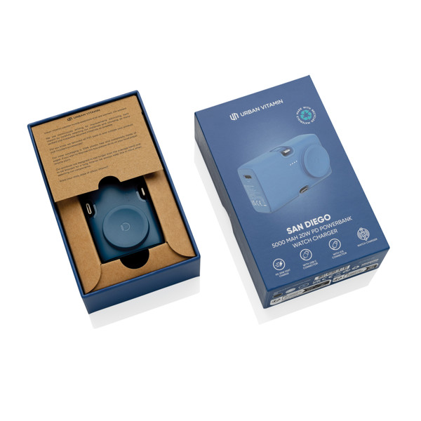 Powerbank 20W PD en plastique RCS Urban Vitamin San Diego - Bleu