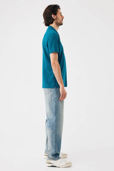Polo tričko IQONIQ Yosemite z recykl. bavlny - Dark Teal / XS