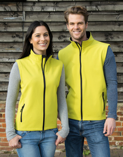 Men's Printable Softshell Bodywarmer - White / Black / S