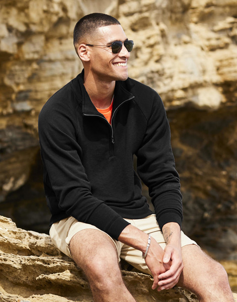Classic Zip Neck Sweat - Deep Navy / S