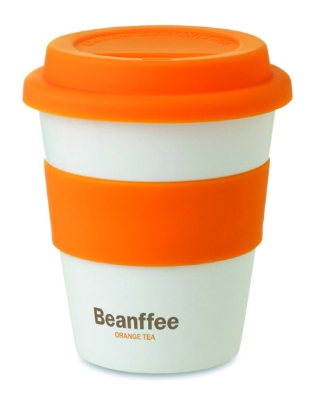 Gobelet PP, couvercle silicone Astoria - Orange