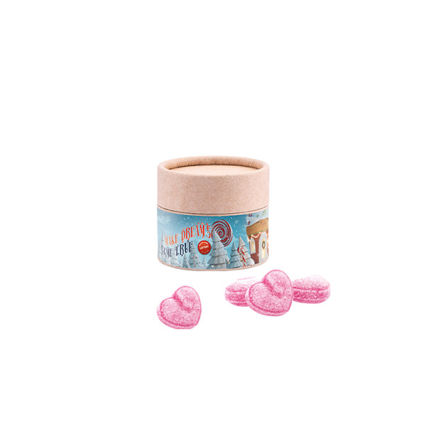 Paper can cco mini, candied mulled wine hearts