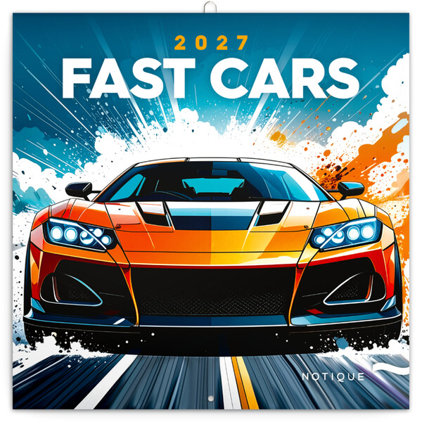 Notique Poznámkový Kalendář Fantastická Auta 2027, 30 x 30 cm - Východní