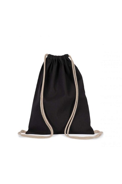 Small Recycled Backpack With Drawstring - Black Night