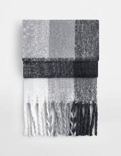 Fluffy Check Scarf - Grey Check