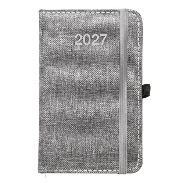 Agenda Tascabile Settimanale 2027, Copertina Rigida In Pet Riciclato Con Effetto Mélange - Grigio