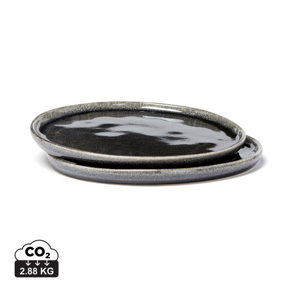 VINGA Nomimono plate 26,5 cm, 2 pcs set - Black