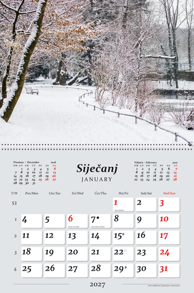 Preklopni zidni kalendar – Hrvatski krajolici